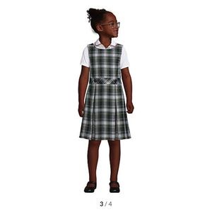 Girls Lands End Plaid Uniform Dress